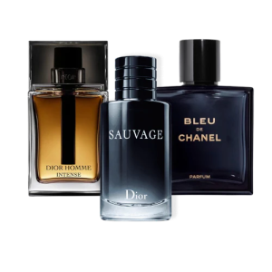 Bundle of 3 Men's Fragrances (100ml) – Dior Sauvage, Bleu de Chanel, Dior Homme Intense (Eau de Parfum)
