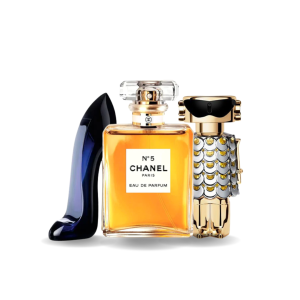 Bundle of 3 Women's Fragrances (100ml) – Good Girl by Carolina Herrera, Chanel No. 5 & Fame by Paco Rabanne (Eau de Parfum)