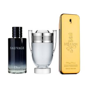 Bundle of 3 Men's Fragrances (100ml) - Sauvage, Invictus, 1 Million (Eau de Parfum)
