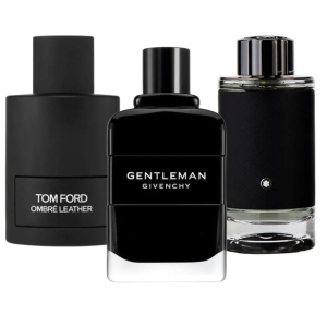 Bundle of 3 Men's Fragrances (100ml) – Tom Ford Ombré Leather, Givenchy Gentleman, Montblanc Explorer (Eau de Parfum)